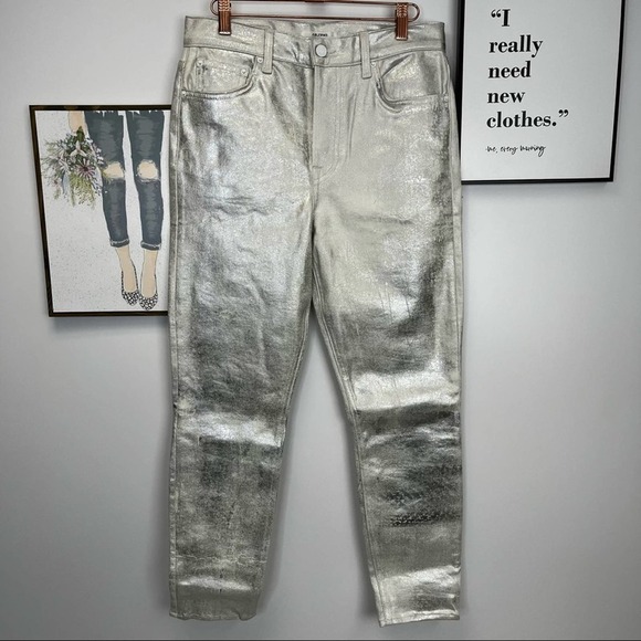 GRLFRND KAROLINA METALLIC HIGHRISE SKINNY JEANS SZ 28 - Picture 2 of 12